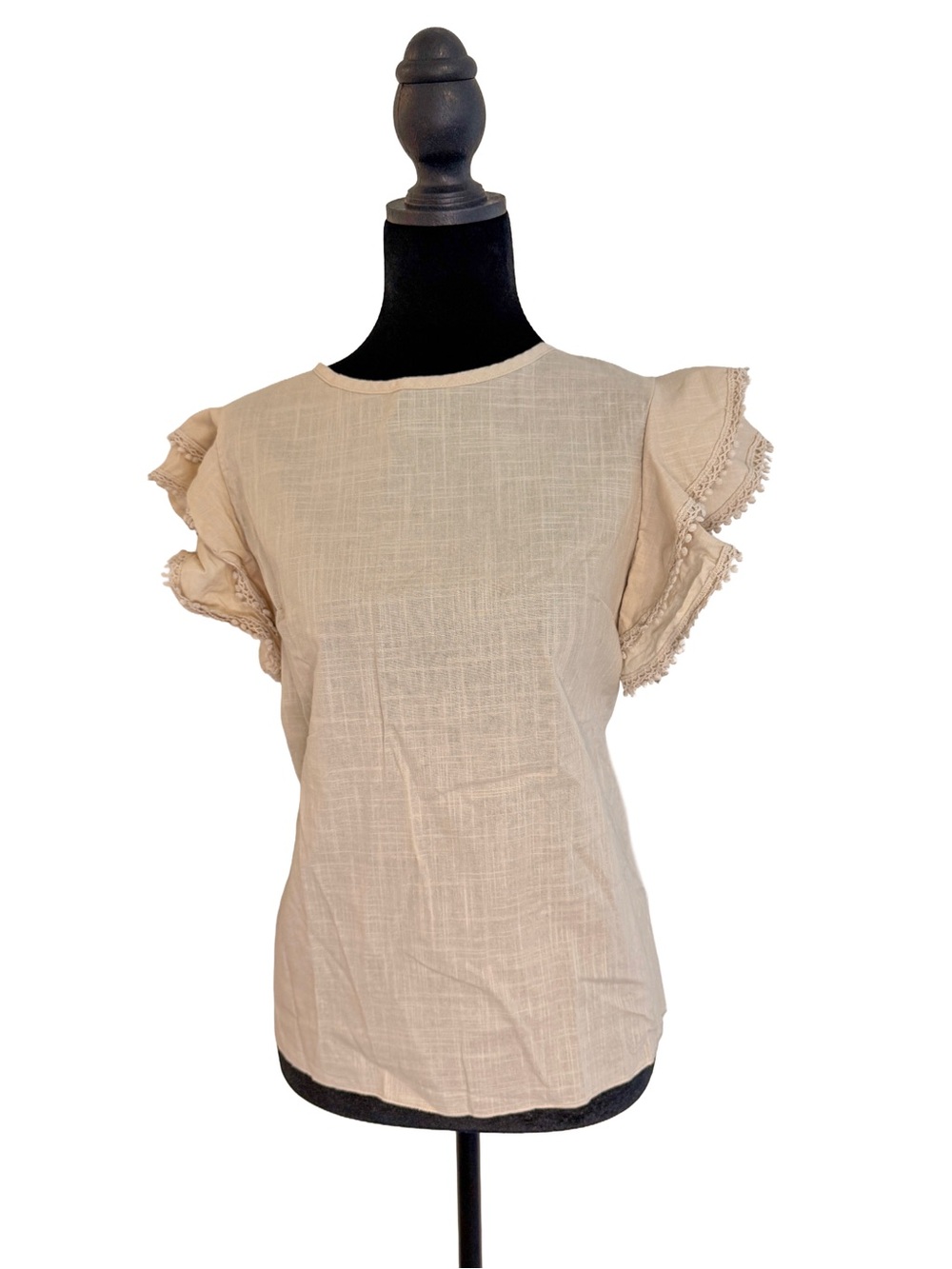 Women’s Beige Ruffle Sleeve Blouse